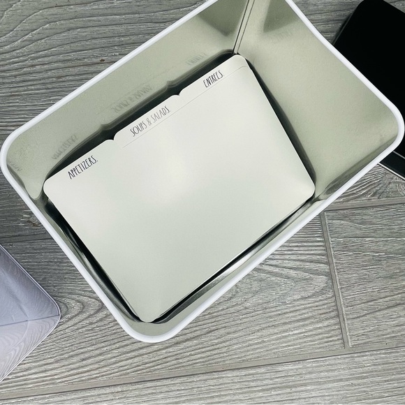 Rae Dunn Tin Recipe Box w/ 24 Cards sealable flour & tea decorative containers - Picture 7 of 16